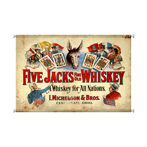 Five Jacks Whiskey Vintage Sign Metal Sign