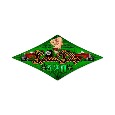 420 Speed Shop Vintage Sign Metal Sign