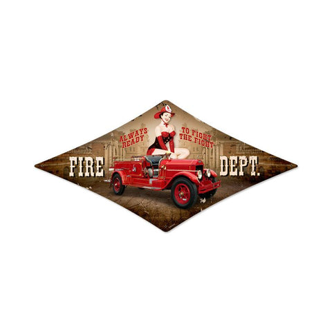 Fire Department Vintage Sign Metal Sign