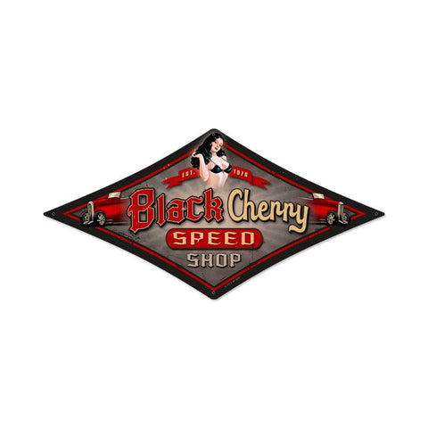Black Cherry Speed Shop Vintage Sign Metal Sign