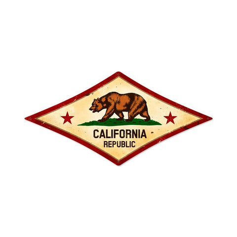 California Flag Vintage Sign Metal Sign