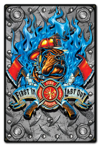 First In Last Out Vintage Sign Metal Sign