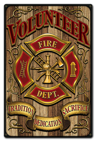 Volunteer-Fire-Dept-Vintage-Sign-Metal-Sign