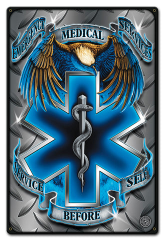 Emergency Medical Vintage Sign Metal Sign