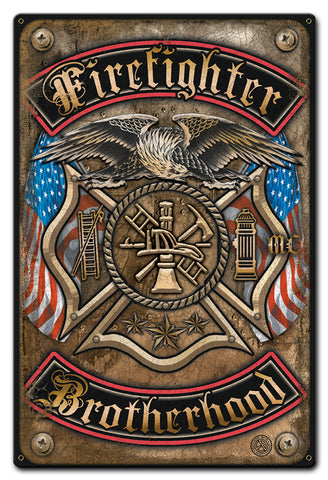 Firefighter Brotherhood Vintage Sign Metal Sign