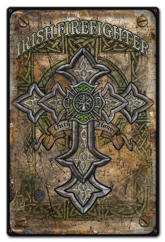 Irish Firefighter Vintage Sign Metal Sign