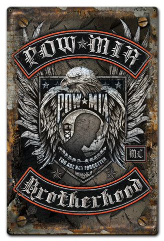 Pow Mia Brotherhood Vintage Sign Metal Sign