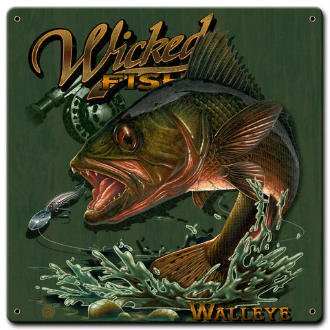 Walleye-Wicked-Fishing-Vintage-Sign-Metal-Sign