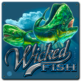 Mahi Mahi Wicked Fishing Vintage Sign Metal Sign
