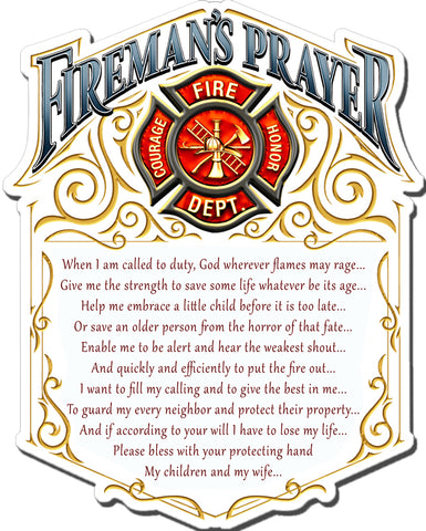 Fireman'S Prayer Vintage Sign Metal Sign