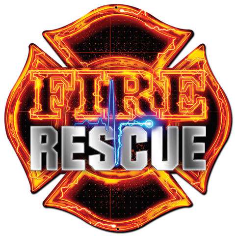 Fire Rescue Vintage Sign Metal Sign