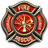 Fire Rescue Emblem Vintage Sign Metal Sign