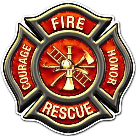 Fire Rescue Emblem Vintage Sign Metal Sign