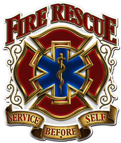 Fire Rescue Service Vintage Sign Metal Sign
