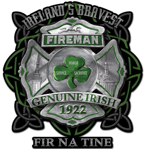 Ireland Bravest Fireman Vintage Sign Metal Sign