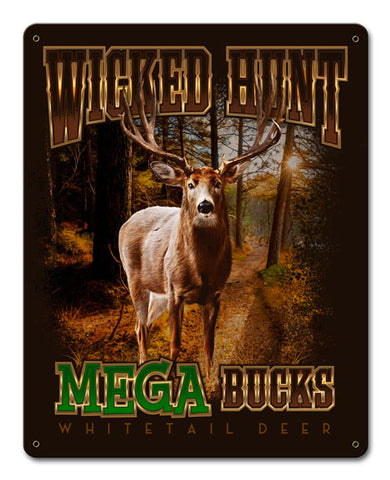 DEER MEGA BUCKS Vintage Sign Metal Sign