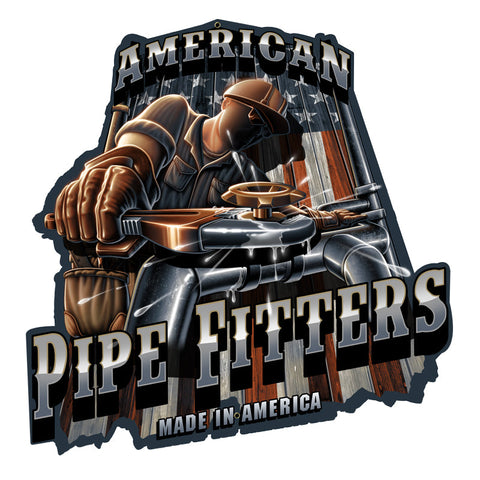 AMERICAN-PIPEFITTERS-Vintage-Sign-Metal-Sign