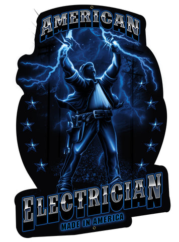 AMERICAN-ELECTRICIAN-Vintage-Sign-Metal-Sign