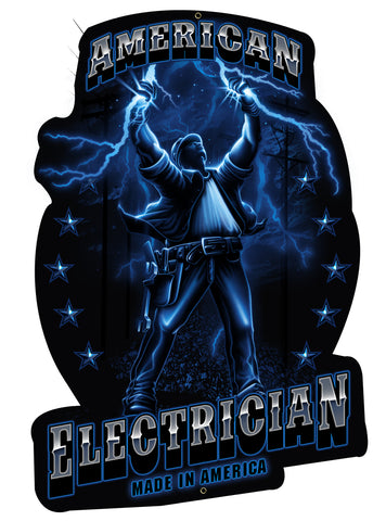 AMERICAN ELECTRICIAN Vintage Sign Metal Sign