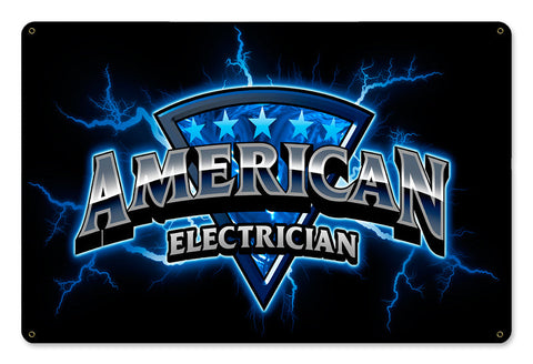 AMERICAN-ELECTRICIAN-Vintage-Sign-Metal-Sign