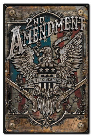 2nd Amendment Metal Sign
