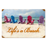 Beach Chairs Metal Sign