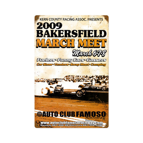 Bakersfield March Meet 2009 Vintage Sign Metal Sign