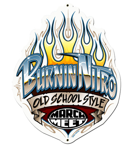 BURNIN NITRO Vintage Sign Metal Sign