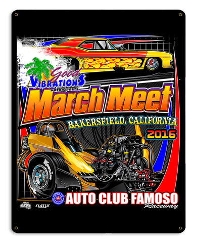 BAKERSFIELD MARCH MEET 2016 Vintage Sign Metal Sign