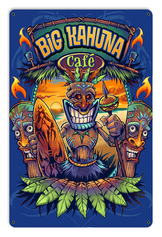 BIG KAHUNA TIKI Vintage Sign Metal Sign