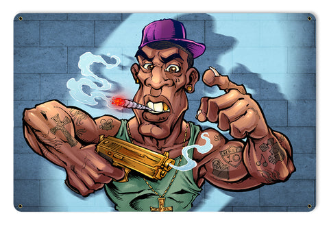 GANG BANGER Vintage Sign Metal Sign