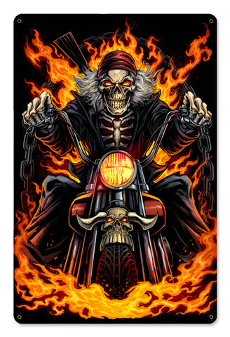 SKELETON-RIDER-Vintage-Sign-Metal-Sign