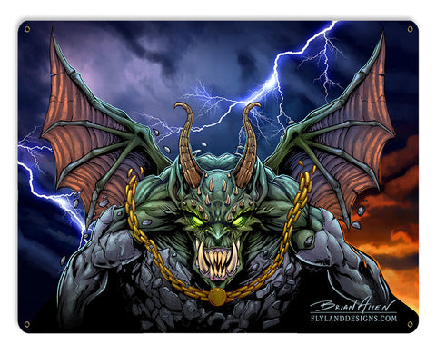 GARGOYLE-FRONT-Vintage-Sign-Metal-Sign