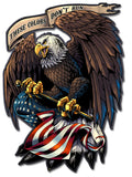 Eagle Holding Flag Metal Sign