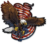 Eagle and Guns Metal Sign