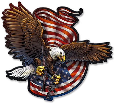 Eagle-and-Guns-Metal-Sign