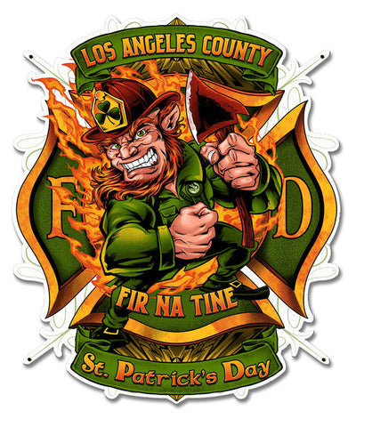 Leprechuan-Fire-Fighter-Fir-Na-Tine-Vintage-Sign-Metal-Sign