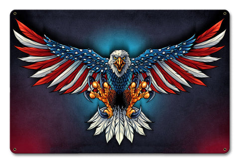 Eagle-With-US-Flag-Wings-Vintage-Sign-Metal-Sign