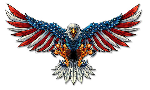 Eagle-With-US-Flag-Wings-Spread-Vintage-Sign-Metal-Sign