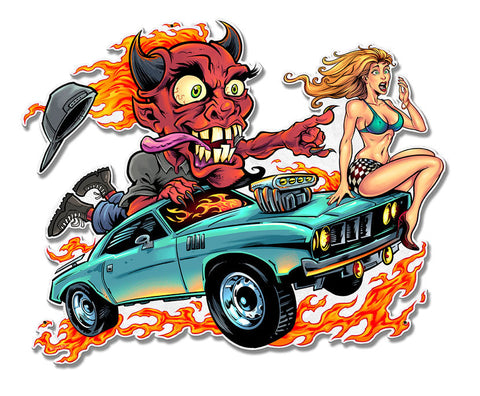 Speed-Demon-Flaming-Hot-Rod-Vintage-Sign-Metal-Sign
