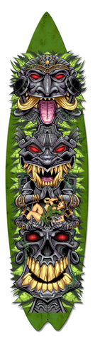 Tiki Totem Skateboard Vintage Sign Metal Sign