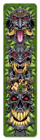 Tiki Totem Skateboard Vintage Sign Metal Sign