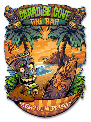 Tiki-Man-Hammock-Personalized-Vintage-Sign---Personalized-Metal-Sign