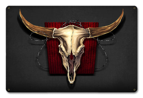 Steer-Skull-Vintage-Sign-Metal-Sign