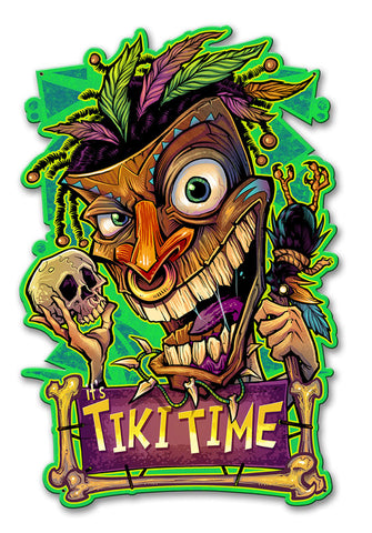 Tiki Time Vintage Sign Metal Sign