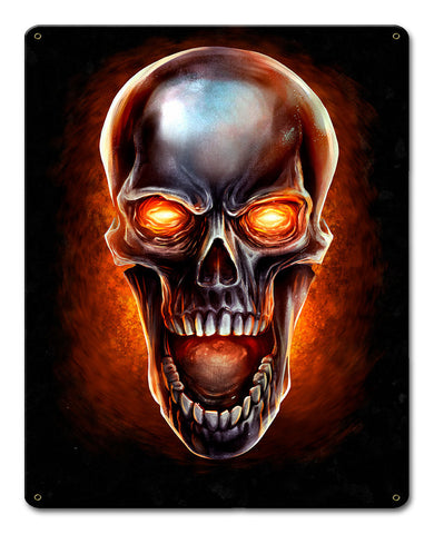 Glowing-Metal-Skull-Vintage-Sign-Metal-Sign