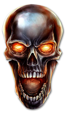 Glowing Metal Skull Vintage Sign Metal Sign