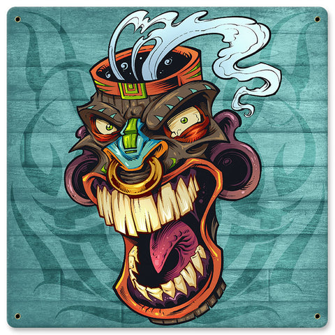 Tiki Head 6 Vintage Sign Metal Sign