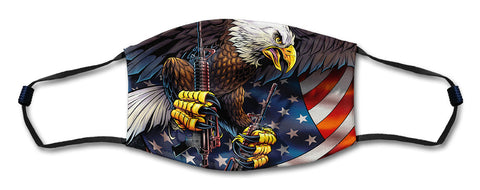 Eagle With Guns Flag Metal Sign