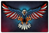 Eagle With US Flag Spread Metal Sign